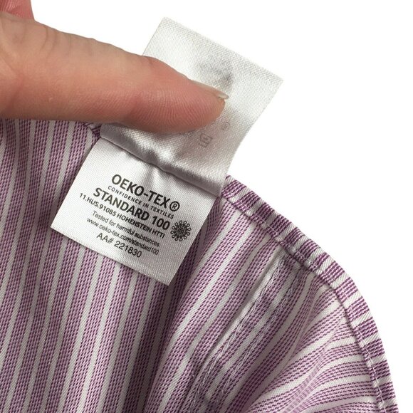 Michael Kors Men's LS Dress Shirt Regular Fit Airsoft Stretch Purple XL 17 34/35 - Picture 12 of 12